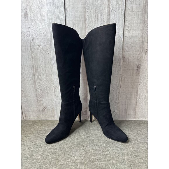 Nine West Sancha Womens Size 9.5 Black Suede Knee High Stiletto Heel Boots - Picture 6 of 11